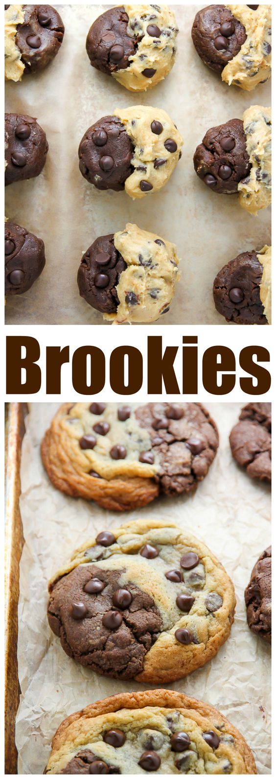 Chocolate Chip Brownie Swirl Cookies (aka Brookies)