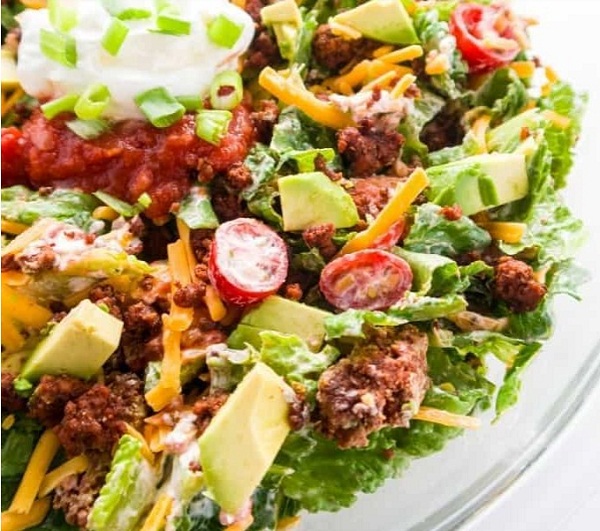 Easy Healthy Taco Salad Recipe with Ground Beef