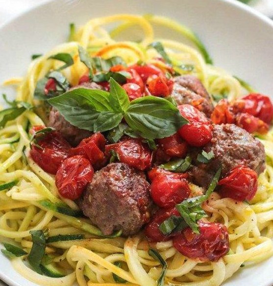 Gluten Free & Whole30 Italian Meatballs with Zoodles