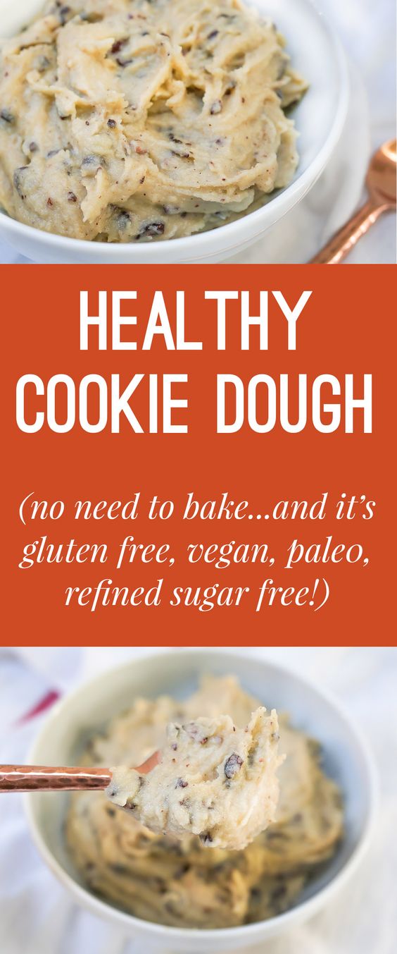 Healthy Chocolate Chip Cookie Dough (Gluten Free, Vegan, Paleo, Refined Sugar Free)