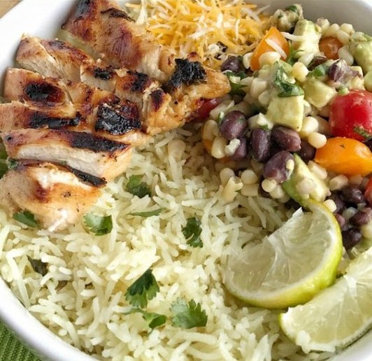 Honey & Cilantro Lime Grilled Chicken Rice Bowls
