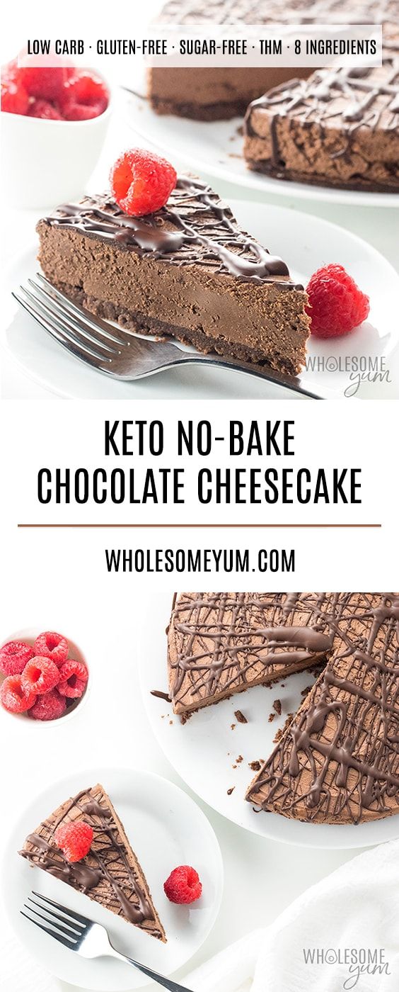 KETO LOW CARB NO BAKE CHOCOLATE CHEESECAKE RECIPE