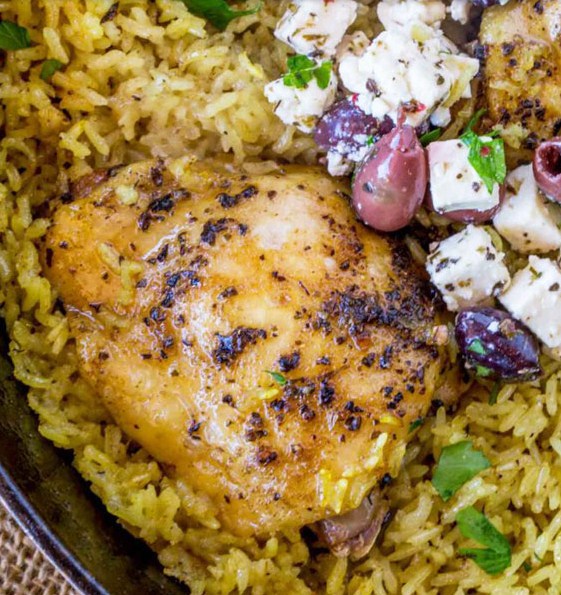 One Pot Greek Mediterranean Chicken and Rice