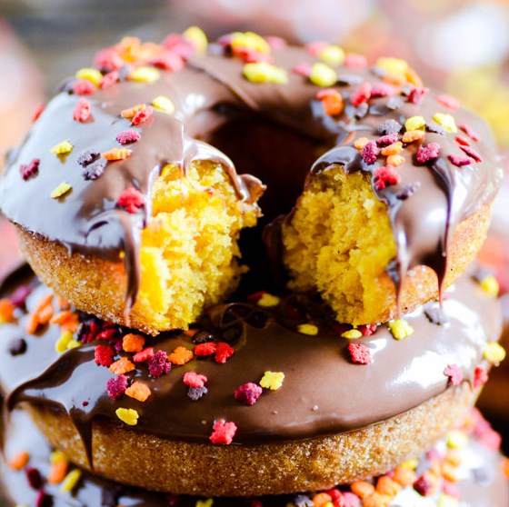 Pumpkin and Nutella Baked Donuts