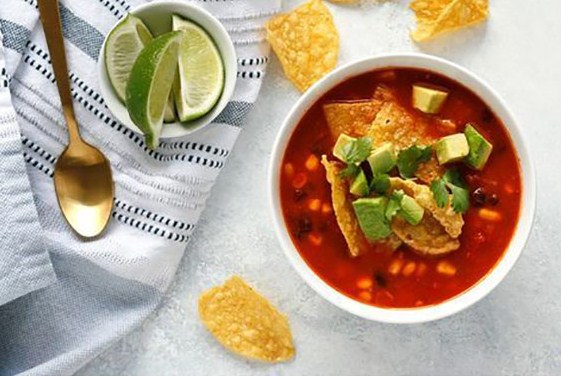 Tortilla Soup with Black Beans