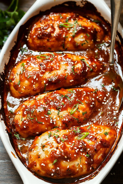 Baked Chicken Breast
 Baked Chicken Breasts with Sticky Honey Sriracha Sauce