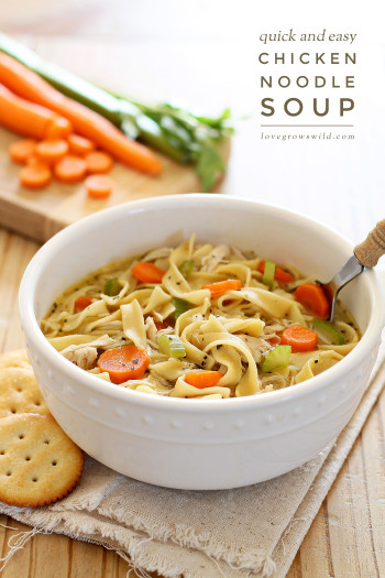Chicken Noodle soup Fresh Quick and Easy Chicken Noodle soup Love Grows Wild