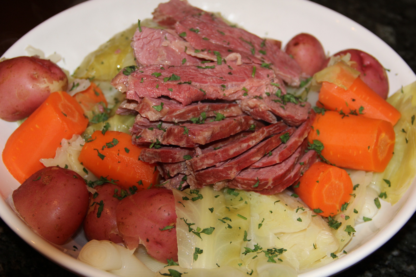 Corned Beef And Cabbage
 Boiled Irish Dinner