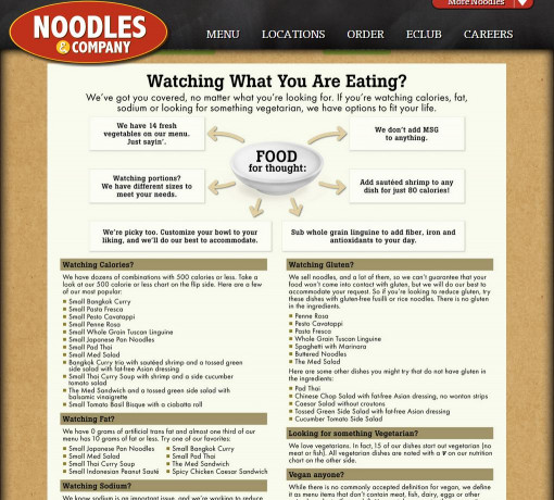 Noodles And Company Menu
 Noodles & Co–Great custom menu for sensitive diners $NDLS