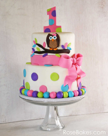 1St Birthday Cake
 Owl Cake for Twins 1st Birthday Smash Cakes