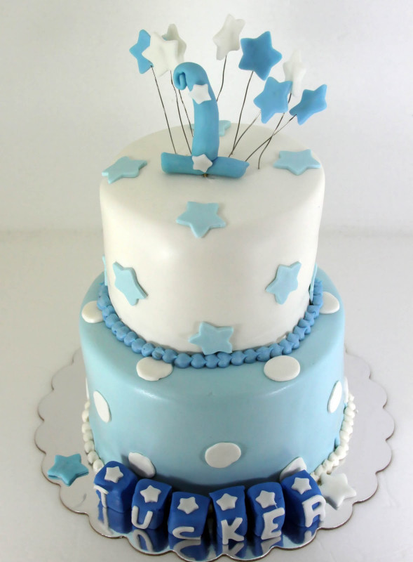 1St Birthday Cake
 Tastefully Done Baby Boy Blue 1st Birthday Cake