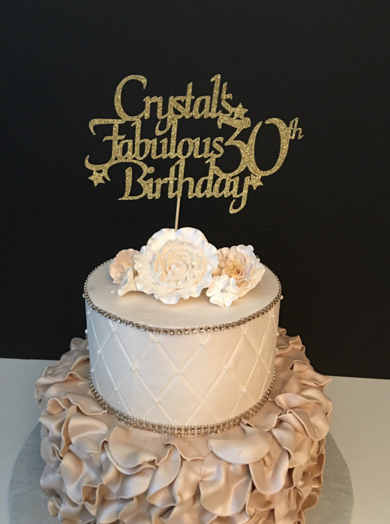 30Th Birthday Cake
 ANY NAME & NUMBER Gold Glitter 30th Birthday Cake Topper 30