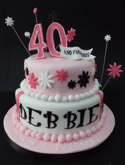 40Th Birthday Cake Ideas
 pink 40th birthday cake Cakes Pinterest