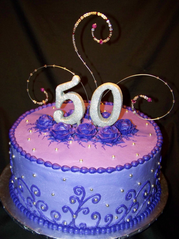 50Th Birthday Cake
 Cakes by Kristen H Purple and Bling 50th Birthday Cake