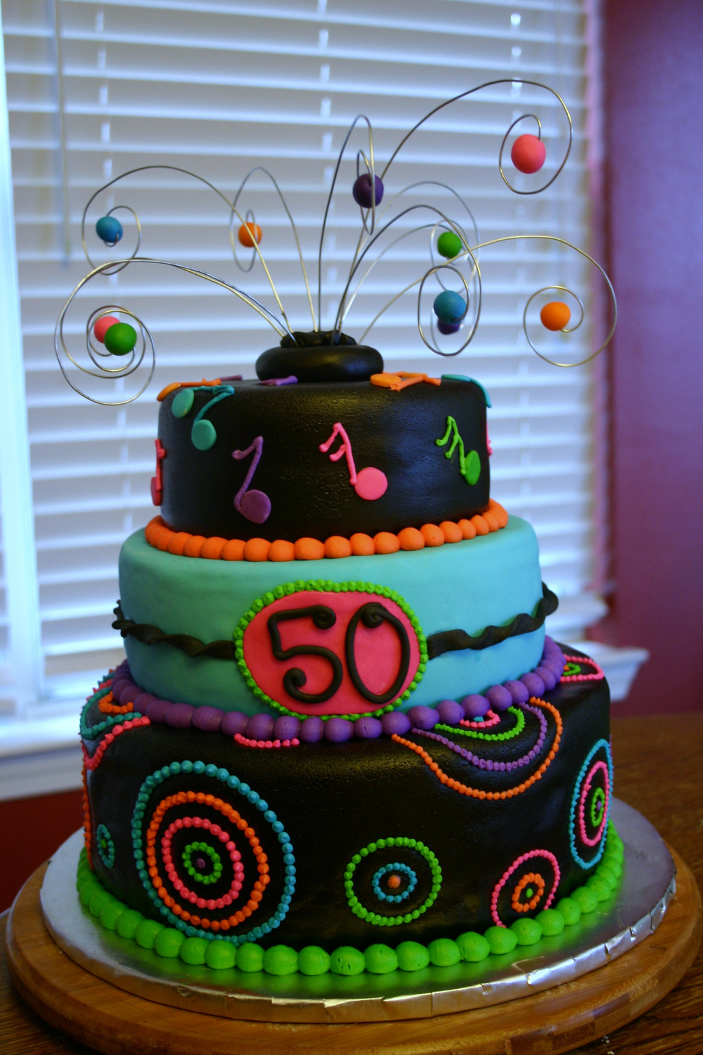 50Th Birthday Cake
 Neon 50th birthday cake