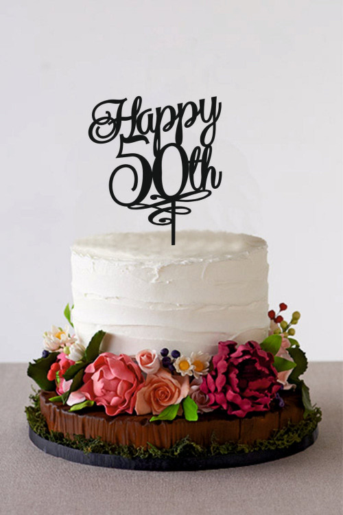50Th Birthday Cake
 Happy 50th Birthday Cake Topper 50 Years by HolidayCakeTopper