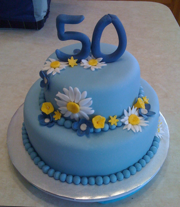 50Th Birthday Cake
 50th Birthday Daisy Cake