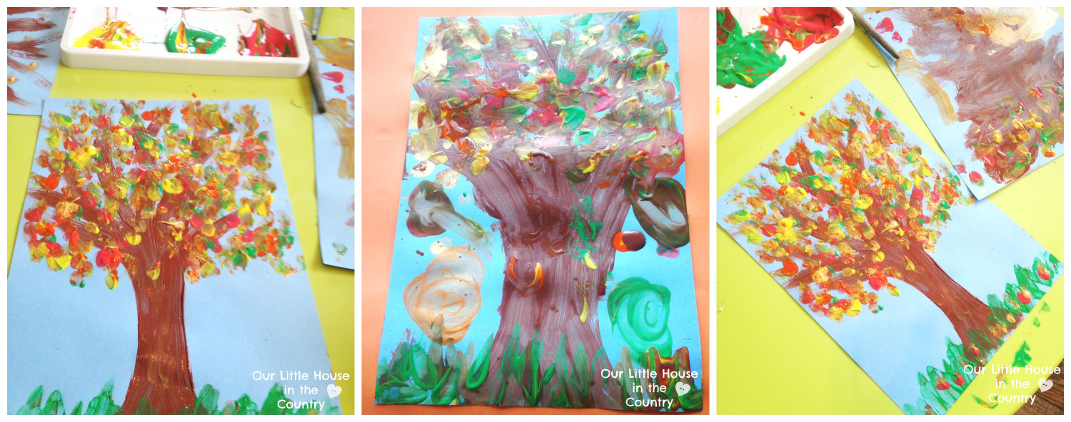 Art Activities For Kids
 Finger Print Autumn Trees – Fall Art Activities for Kids