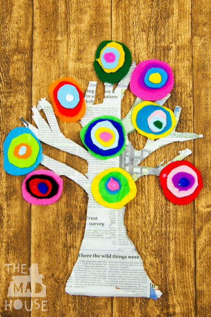 Art Crafts For Kids
 Kandinsky Inspired Tree made with Felt Scraps Mum In The
