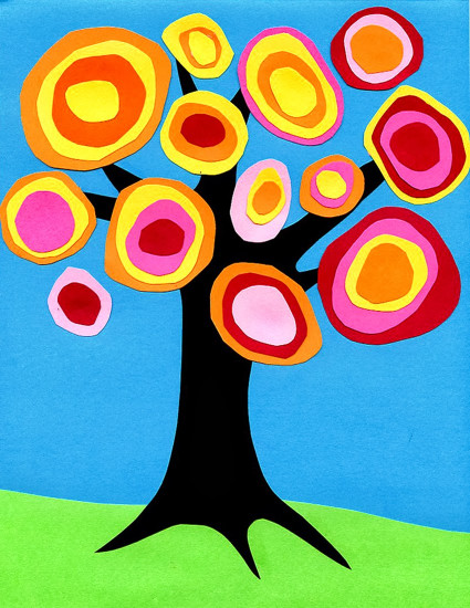 Art Crafts For Kids
 Kandinsky Tree Collage · Art Projects for Kids