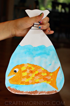 Arts And Craft For Kids
 Adorable goldfish in a bag kids craft