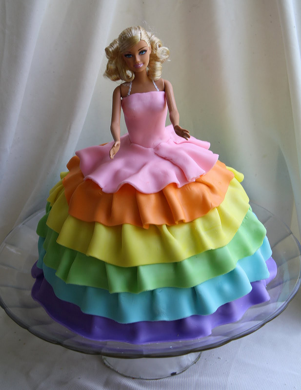 Barbie Birthday Cake
 Rainbow Barbie Cake