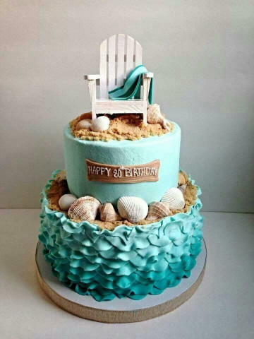 Beach Birthday Cake
 Beautiful beach theme cake