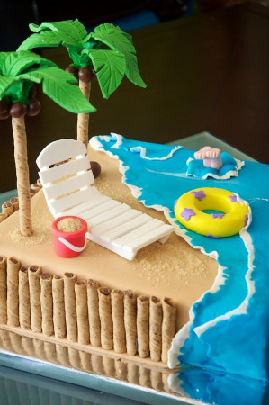 Beach Birthday Cake
 Beach Cake — Seashells Ocean Beach Props on the palm