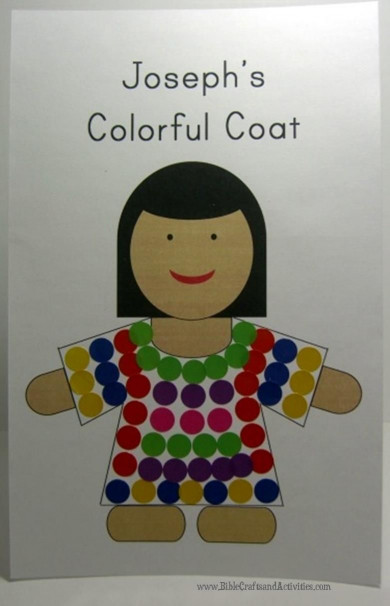 Bible Crafts For Kids
 Joseph s Coat Template to plete with stickers paint