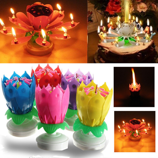 Birthday Cake Candles Inspirational Birthday Candle Lotus Flower Blossom Musical Party Cake