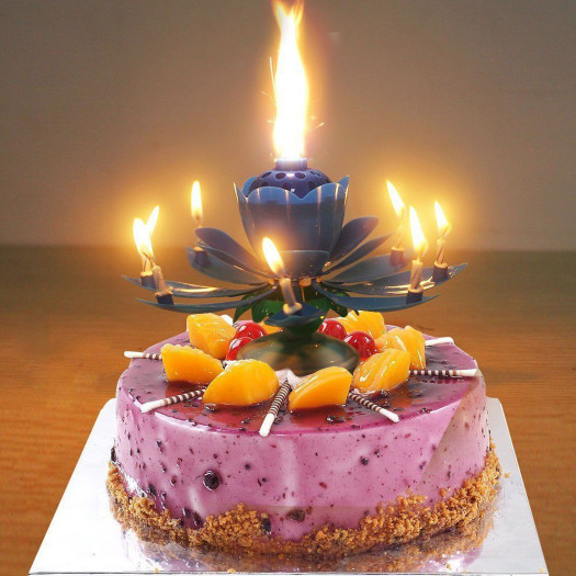 Birthday Cake Candles
 Birthday Candle Lotus Flower Blossom Musical Party Cake