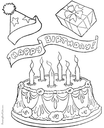 Birthday Cake Coloring Page
 November 2010