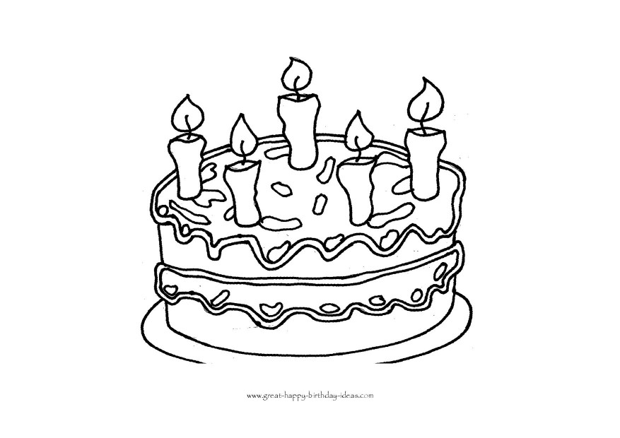 Birthday Cake Coloring Page
 Printable Birthday Coloring Pages