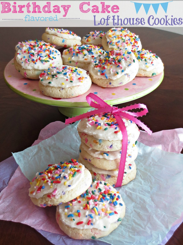 Birthday Cake Cookies
 Kaitlin in the Kitchen Birthday Cake flavored Lofthouse