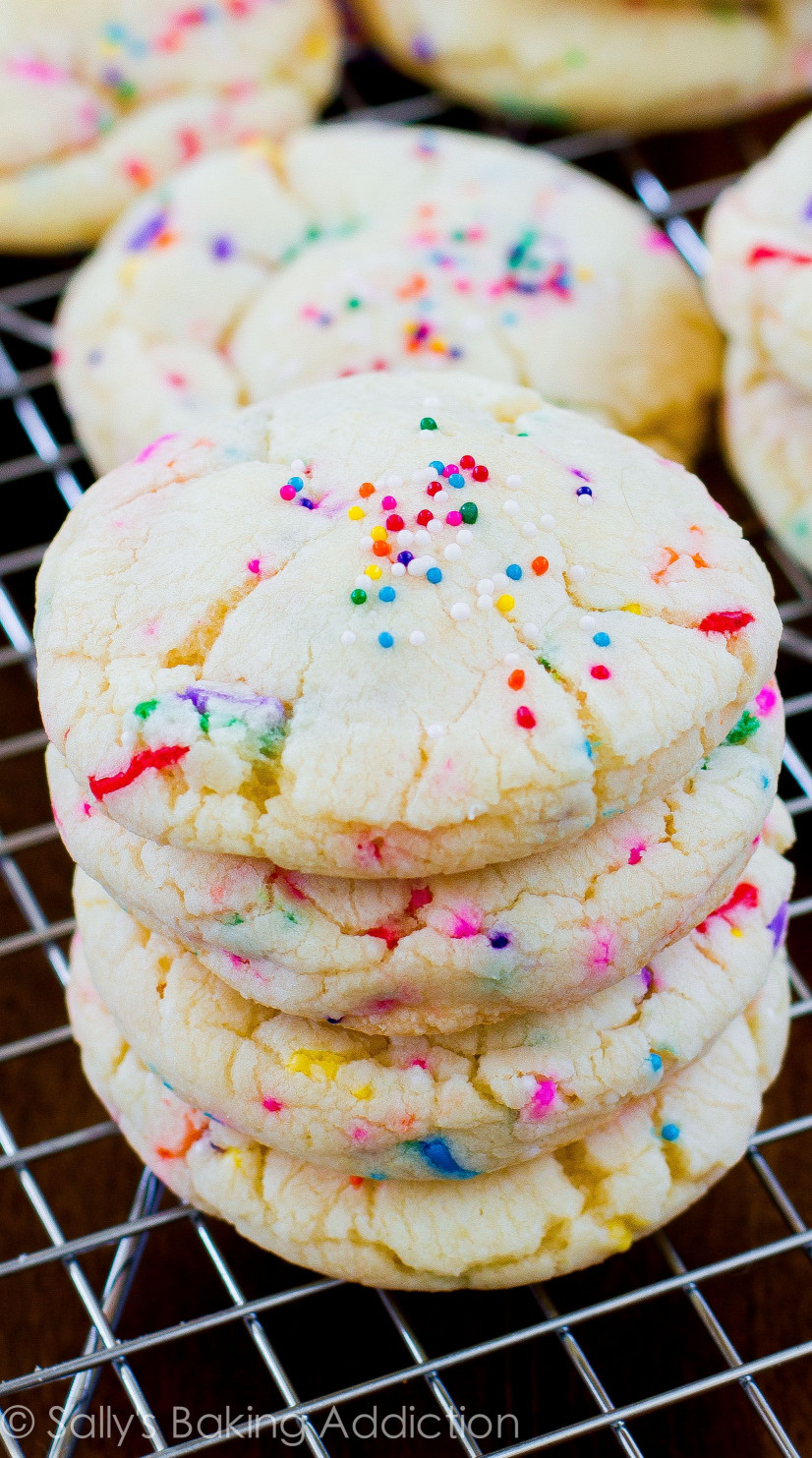 Birthday Cake Cookies
 Confetti Cake Batter Cookies These soft baked cookies are