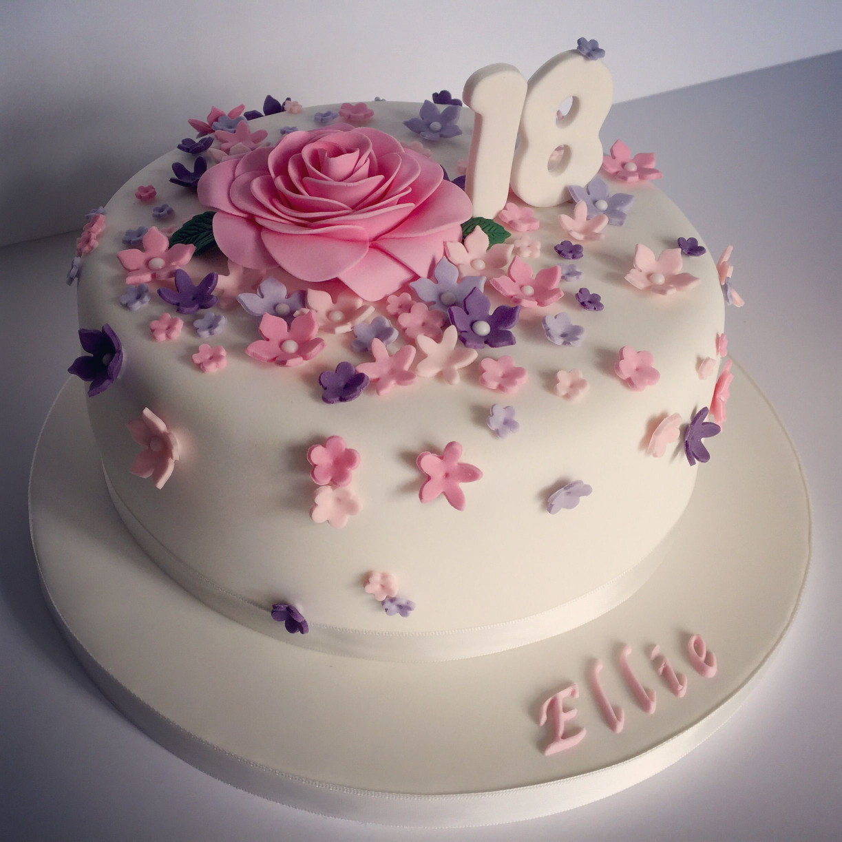 Birthday Cake Designs
 Pretty 18th birthday cake for pretty girl Design by Elina