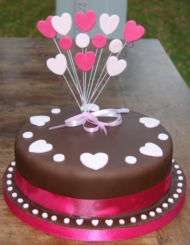 Birthday Cake Designs
 Chocolate Birthday Cake with Hearts – lovinghomemade