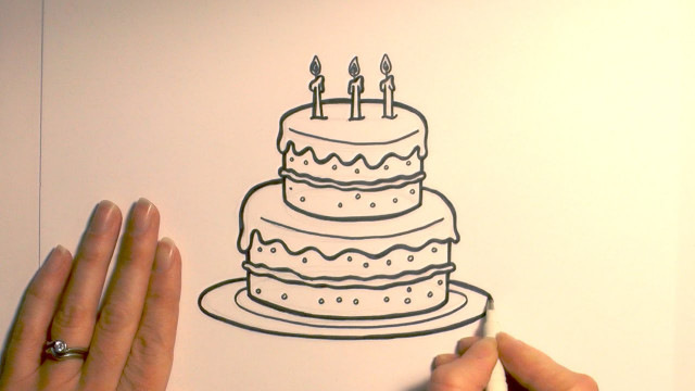 Birthday Cake Drawing
 How to Draw a Birthday Cake