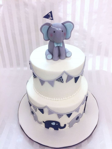 Birthday Cake For Boys
 Baby Boy Elephant 1st Birthday Cake