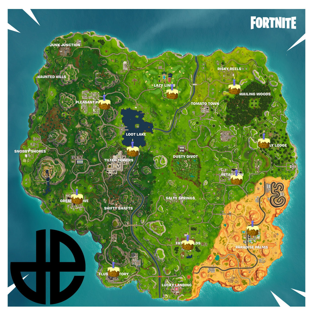 Birthday Cake Fortnite
 All Known Birthday Cake Locations for the Fortnite Battle