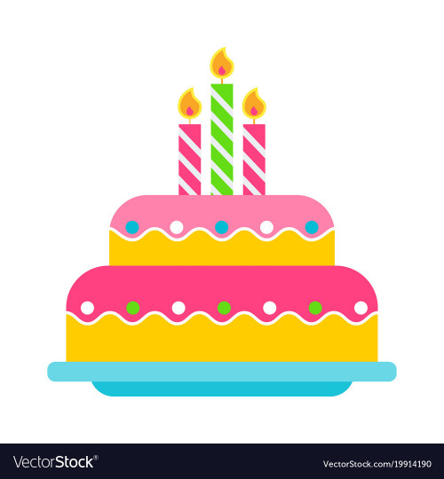 Birthday Cake Icon
 Birthday cake color icon Royalty Free Vector Image