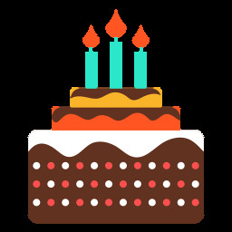 Birthday Cake Icon
 Three candles birthday cake icon Transparent PNG & SVG