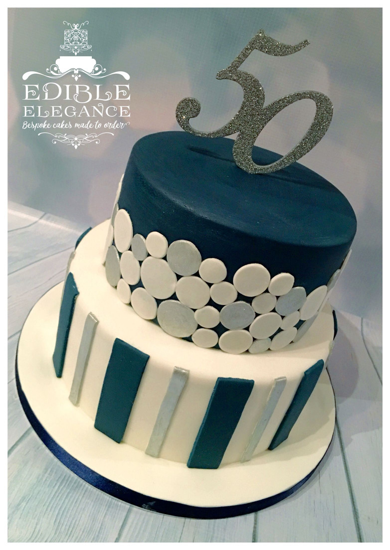 Birthday Cake Ideas For Men
 50th birthday cake contemporary design in masculine blue