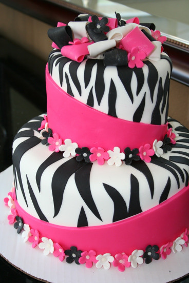 Birthday Cake Photos
 Pink and Black Zebra cake for the girls