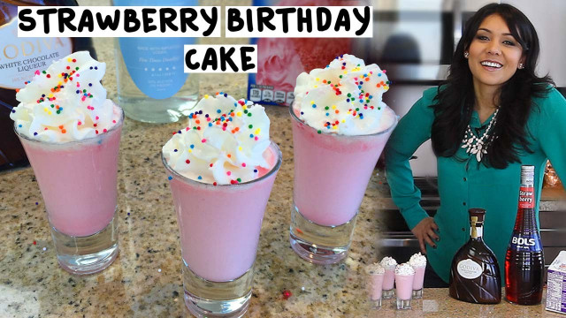 Birthday Cake Shot
 Strawberry Birthday Cake Shots Tipsy Bartender