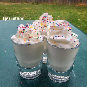Birthday Cake Shot
 Birthday Cake Shot 1 oz Cake Vodka 1 oz Heavy Whipping