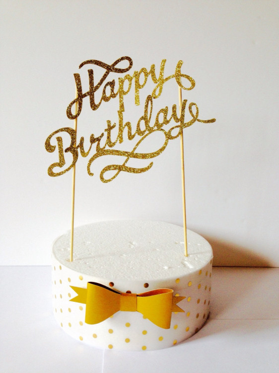 Birthday Cake Toppers
 gold happy birthday cake topper fancy cake topper1st