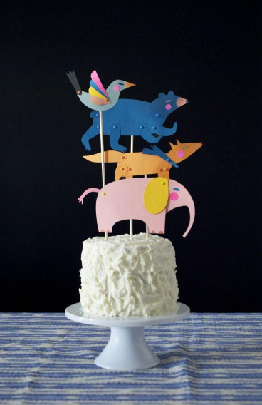 Birthday Cake Toppers
 Simply precious DIY paper animal cake toppers