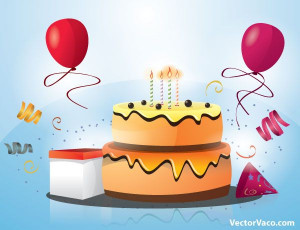 Birthday Cake With Candles And Balloons
 Happy Birthday Cake with Candles and Balloons Vector