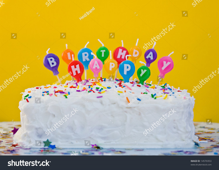 Birthday Cake With Candles And Balloons
 Cake Happy Birthday Balloon Shaped Candles Stock